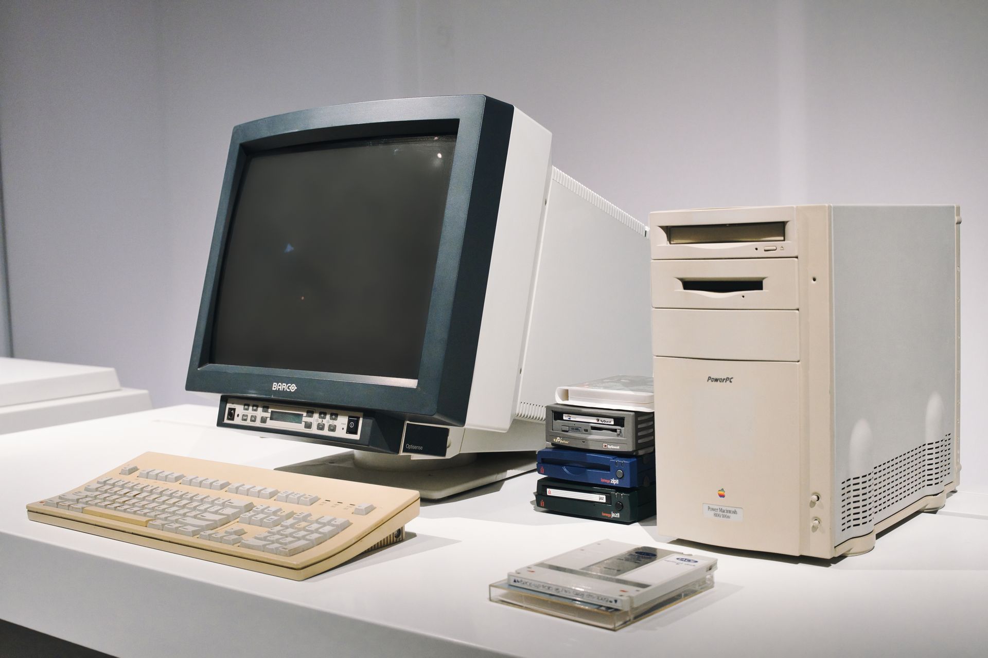 Vintage computer with CRT monitor